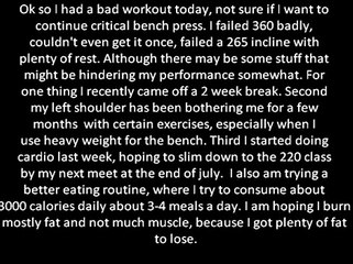 Critical bench press does not seem to be working out