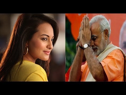 Sonakshi Sinha & Narendra Modi at Inauguration of India International Bullion Summit
