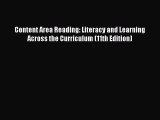 (PDF Download) Content Area Reading: Literacy and Learning Across the Curriculum (11th Edition)