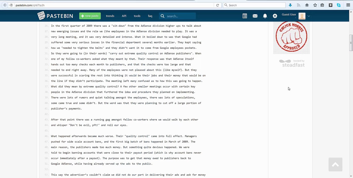 Complete video copy of the Google AdSense Leak...
