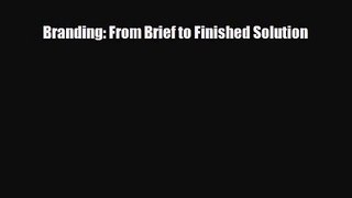 [PDF Download] Branding: From Brief to Finished Solution [Download] Full Ebook
