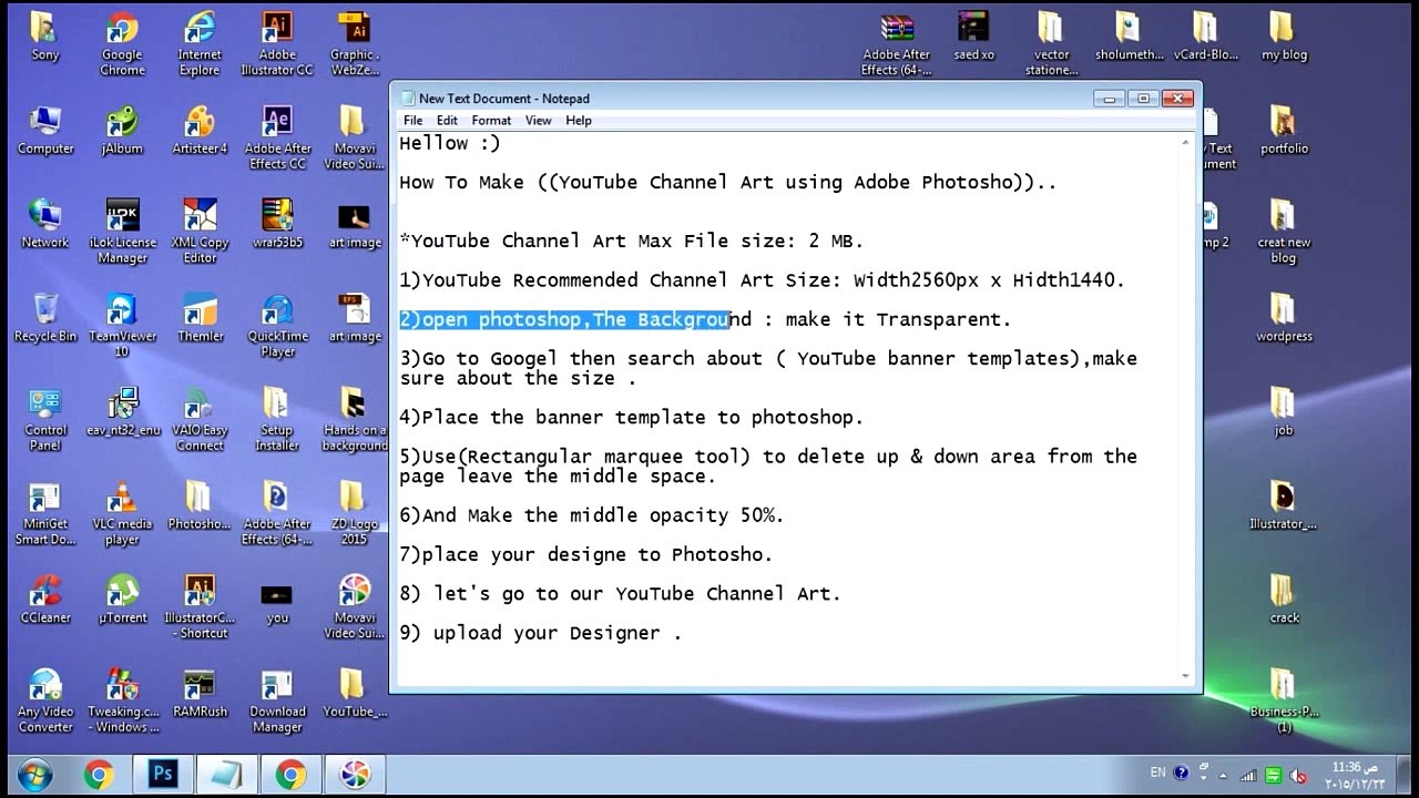 youtube channel art photoshop tutorial