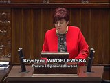 Poseł Krystyna Wróblewska - Wystąpienie z dnia 29 grudnia 2015 roku.