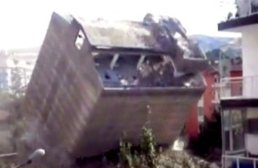 Building Demolition Rollover Fail