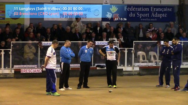 Mène 7, finale Bresciano contre Langloys, Super 16 masculin, Sport Boules, Saint-Egrève 2016