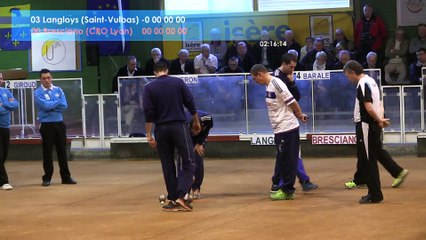 Mène 2, finale Bresciano contre Langloys, Super 16 masculin, Sport Boules, Saint-Egrève 2016