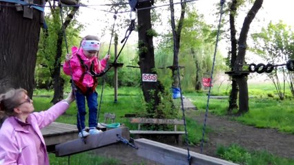 Веревочный парк "Лень в Пень" Донецк парк им. Щербакова Rope Park Donetsk весна 2015