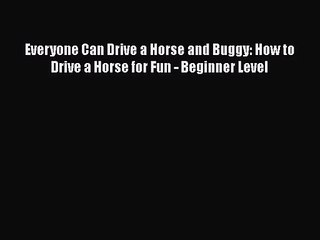 [PDF Download] Everyone Can Drive a Horse and Buggy: How to Drive a Horse for Fun - Beginner