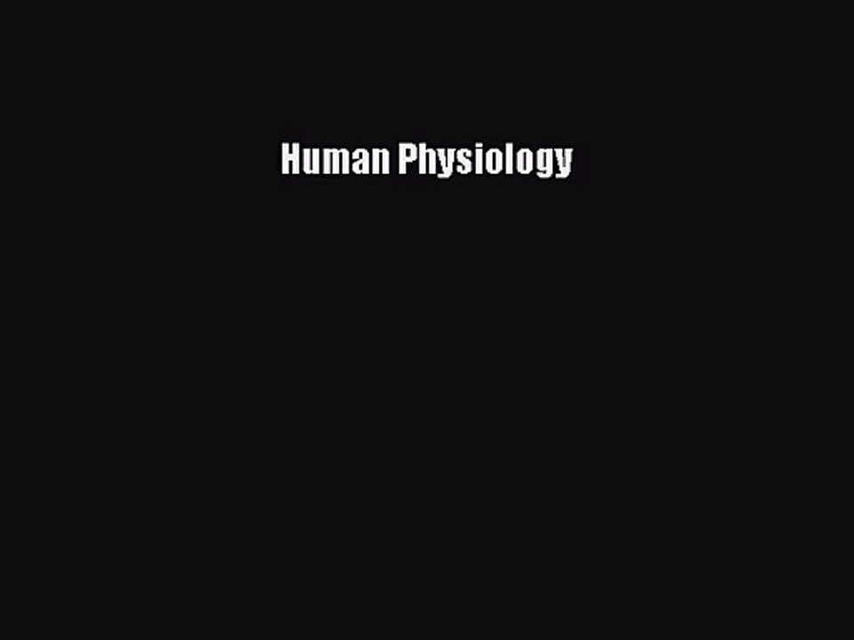 (PDF Download) Human Physiology PDF
