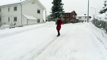 Norwegian Man Demonstrates How To Drink Your Morning Coffee In Winter