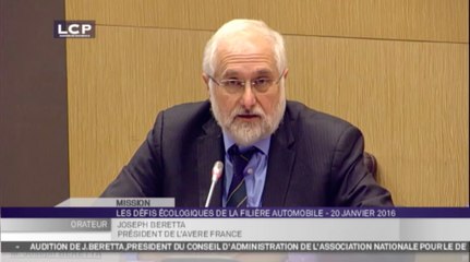 Travaux de l’Assemblée : Mission d'information sur l'offre automobile française : audition de Joseph Beretta, président du Conseil d'administration de l'Avere-France
