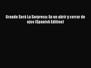 [PDF Download] Grande Será La Sorpresa: En un abrir y cerrar de ojos (Spanish Edition) [PDF]