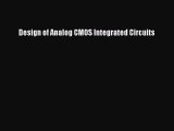 (PDF Download) Design of Analog CMOS Integrated Circuits Download