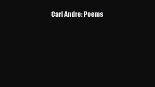 (PDF Download) Carl Andre: Poems Download