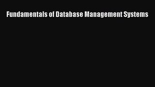 (PDF Download) Fundamentals of Database Management Systems PDF