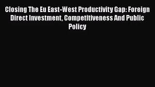 Closing The Eu East-West Productivity Gap: Foreign Direct Investment Competitiveness And Public