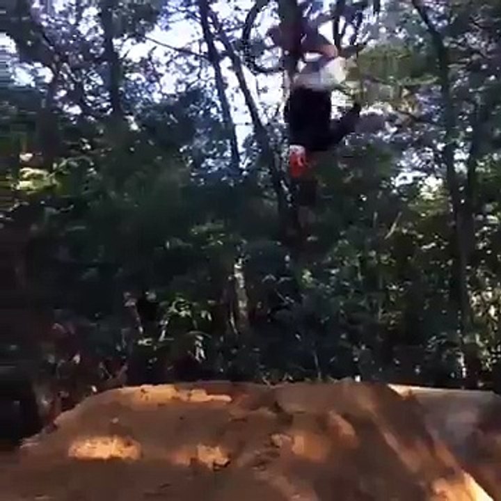 BMX Biker Lands Backflip After Several Faceplants