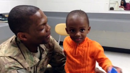 Deployed soldier arrives home early to surprise his son!