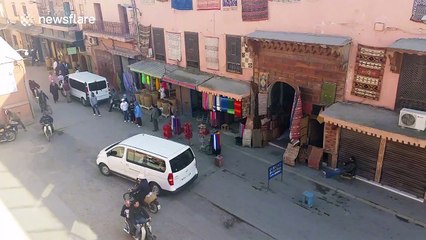 Chaotic Marrakech market street time-lapse
