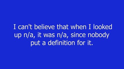 n_a meaning and pronunciation