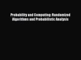 (PDF Download) Probability and Computing: Randomized Algorithms and Probabilistic Analysis