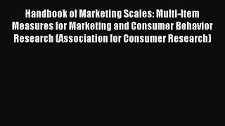 (PDF Download) Handbook of Marketing Scales: Multi-Item Measures for Marketing and Consumer