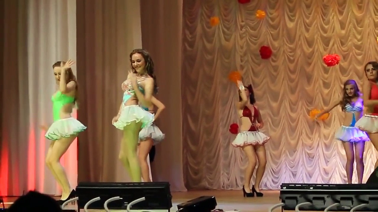 Slender girls playfully posing
