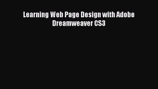 (PDF Download) Learning Web Page Design with Adobe Dreamweaver CS3 Download
