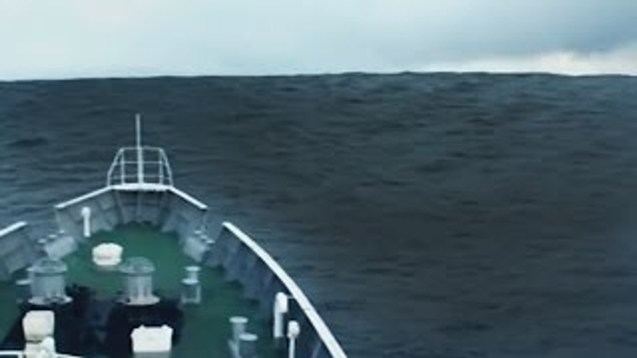 Ship Sails Over Tsunami