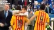 Messi gives his shirt to an opposition  invader despite Guards pushing him away ||  Respect