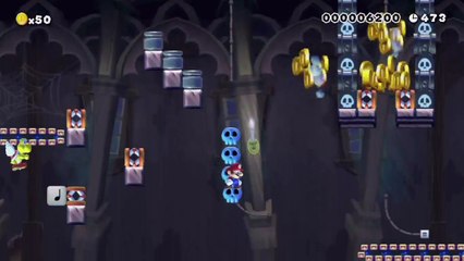 Super Mario Maker - Viewer Levels - Name: "Automated Ghost House" - ID: 08B5-0000-006D-E0DF
