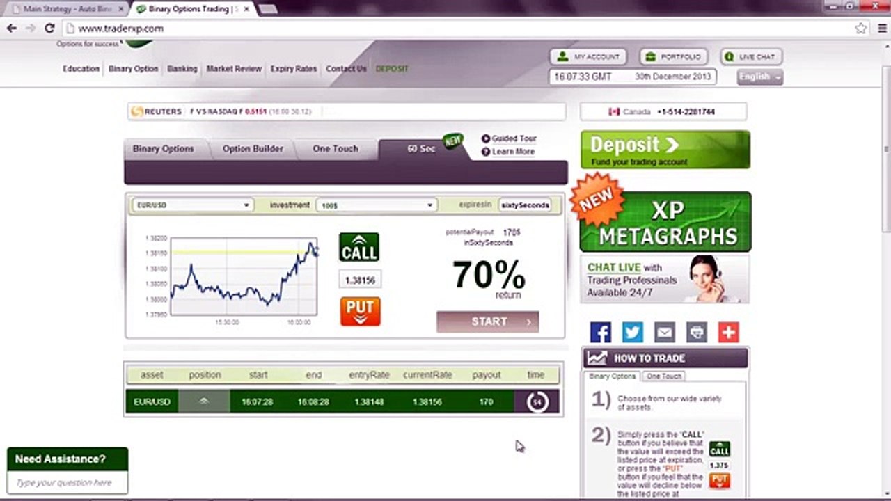 Auto Binary Signals (Perfect Match) Video 2 Live Trading - Dec 30th 2013