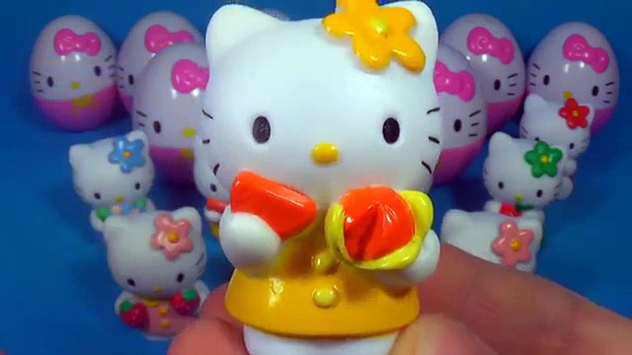 18 surprise eggs!!! Unboxing HELLO KITTY surprise eggs For BABY