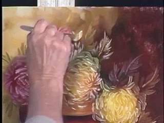 Download Video: Friends of Bob Ross: Velma Bartlemay - Chrysanthemums in Clay Pot