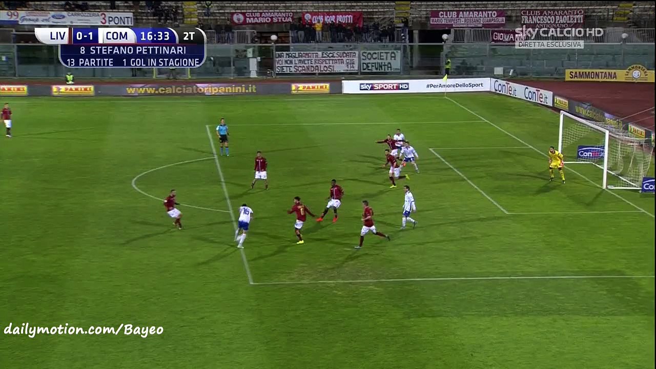 Stefano Pettinari Goal Full HD - Livorno 0-1 Como - 25-01-2016 Serie B