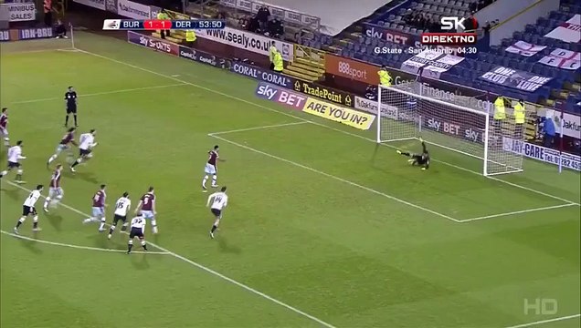 Andre Gray Penalty Goal - Burnley vs Derby County - 25.01.2016 HD