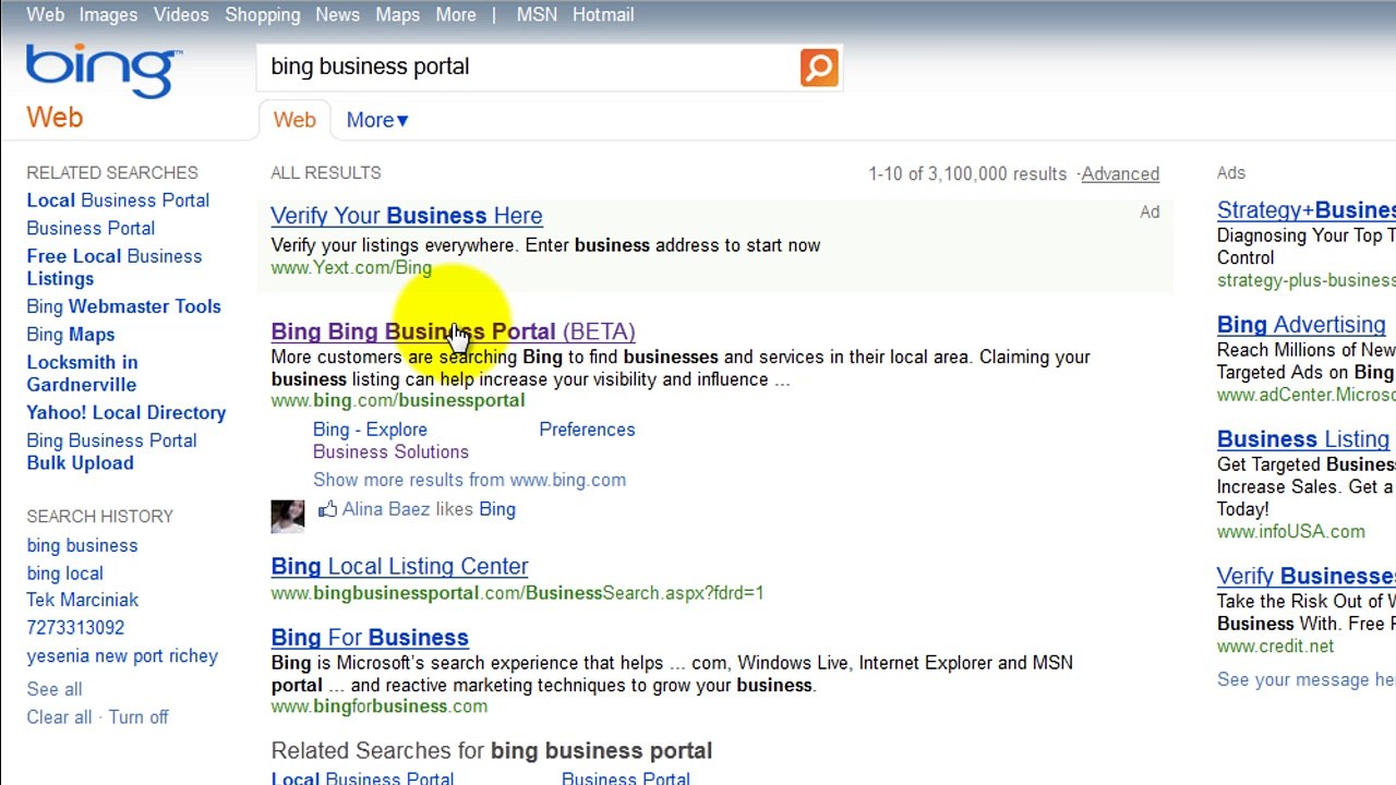 How to Setup a Bing Local Account