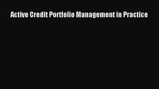 Active Credit Portfolio Management in Practice  Free PDF