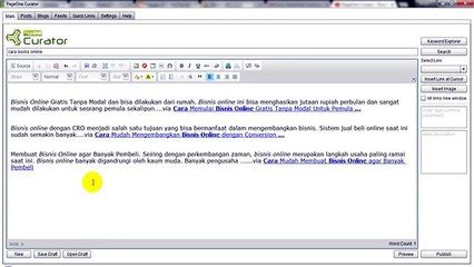 tutorial pageone curator