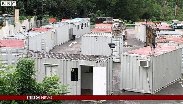 Art in converted shipping containers in Singapore