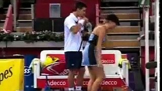 Novak Djokovic hits SEXY ball girl