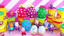 PLAY DOH Peppa pig BIG Eggs Kinder surprise eggs Minnie mouse Barbie Girl