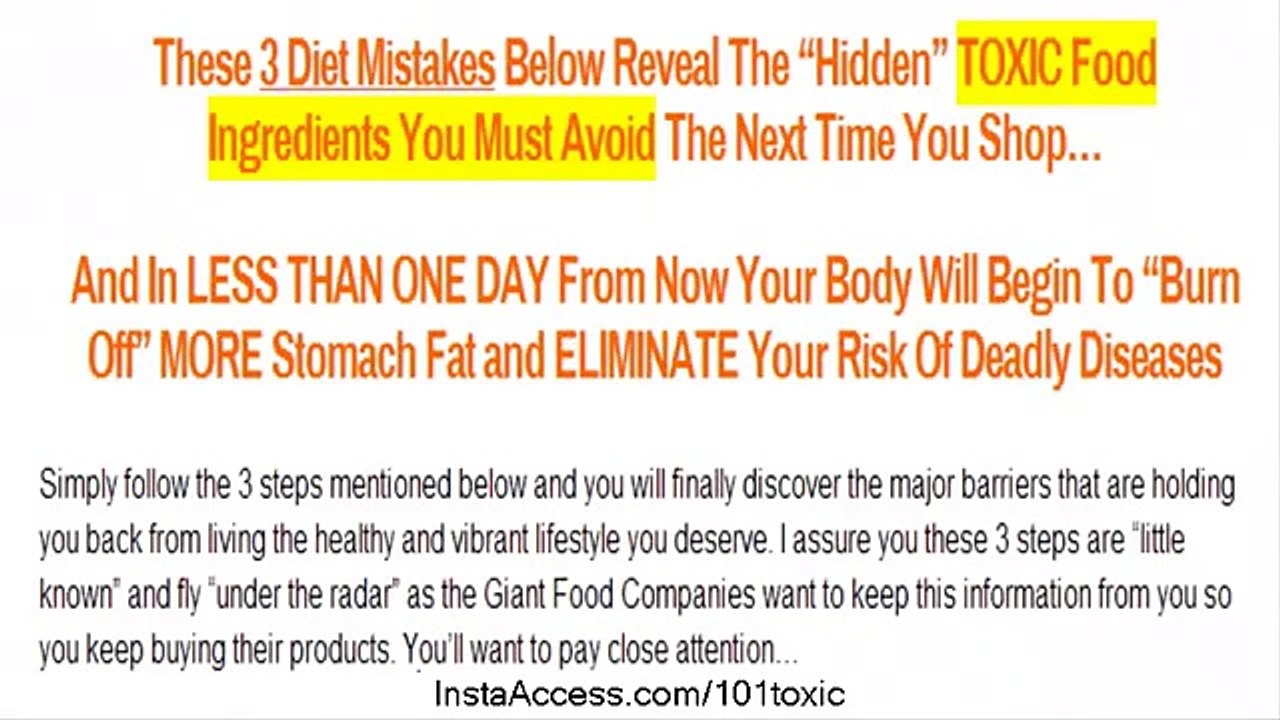 101 Toxic Food Ingredients - What you should avoid eating