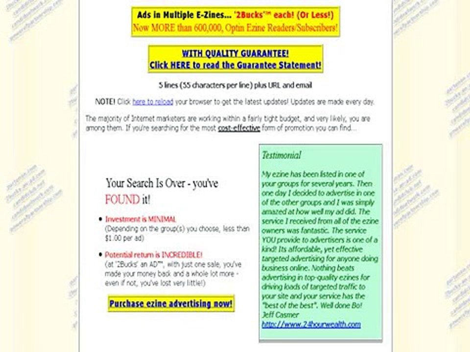 2bucks An Ad Ezine Advertising Program
