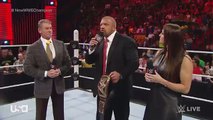 Triple H Holding Royal rumble belt and Warning Roman reigns