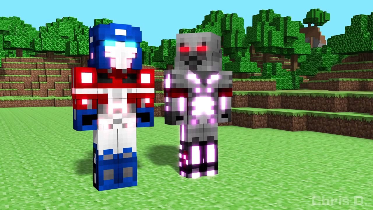 Minecraft Optimus Prime vs Megatron