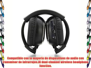 Andoer Auricular inal?mbrico IR por infrarrojos Auriculares est?reo para coches auricular para