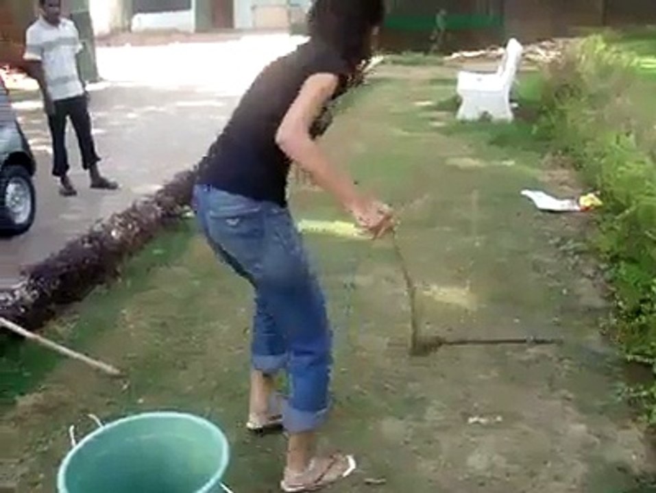 Girl Playing With Snake