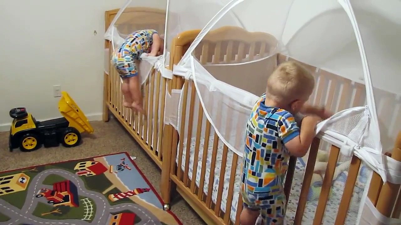 Twins Putting Themselves to Bed