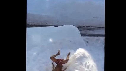 Boston Blizzard Challenge EPIC 2015 || Bostonians jump out of windows into snow banks